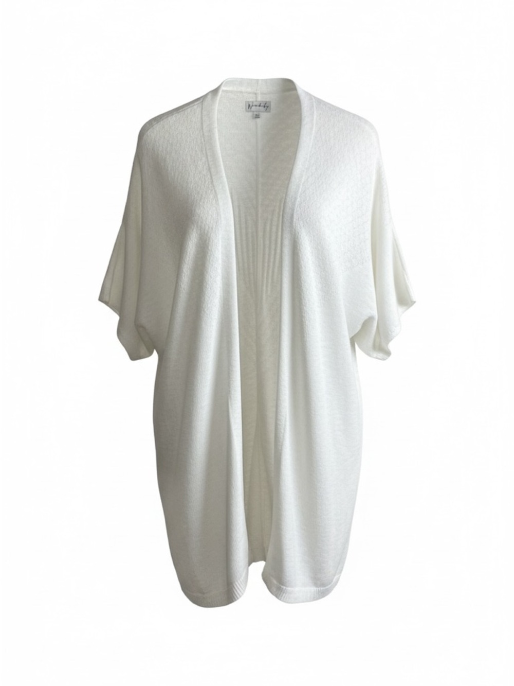 Wonderly White Open-Front Draped Cardigan Size‎ Large